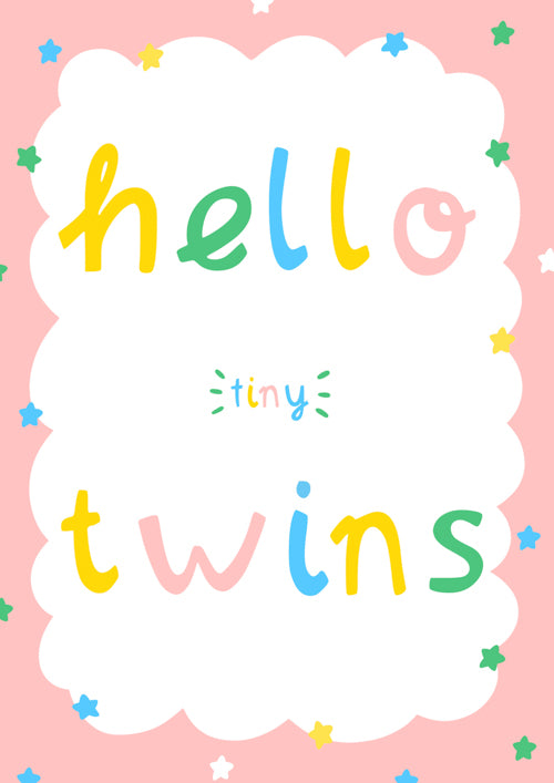 New Baby Twins Card Personalisation