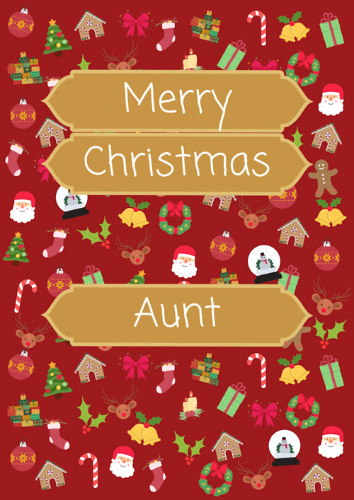 Aunt Christmas Card Personalisation