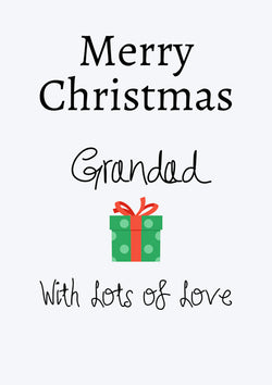 Grandad Christmas Card Personalisation