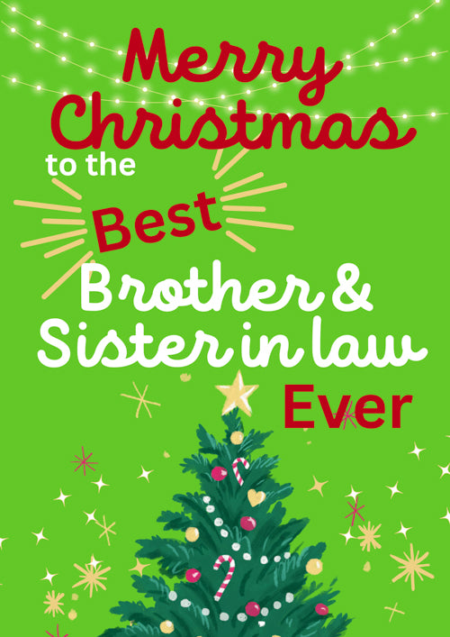 Brother And Sister In Law Christmas Card Personalisation