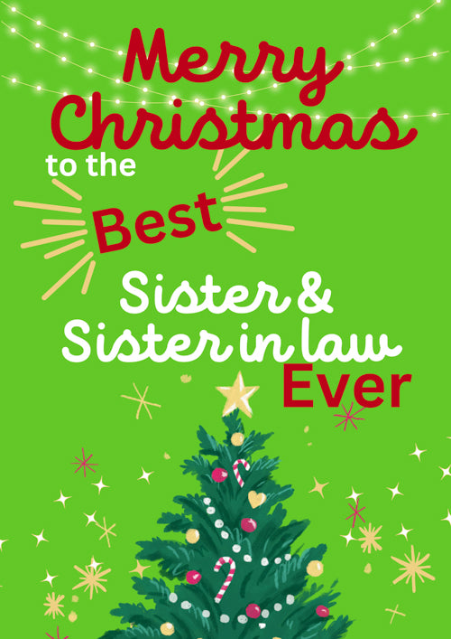 Sister And Sister In Law Christmas Card Personalisation