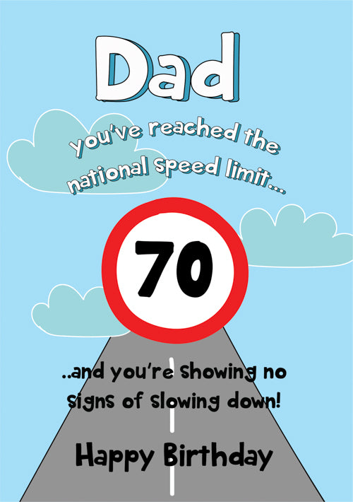 Humour 70th Dad Birthday Card Personalisation
