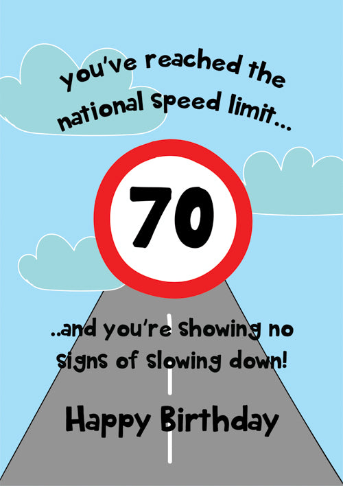 Humour 70th Birthday Card Personalisation