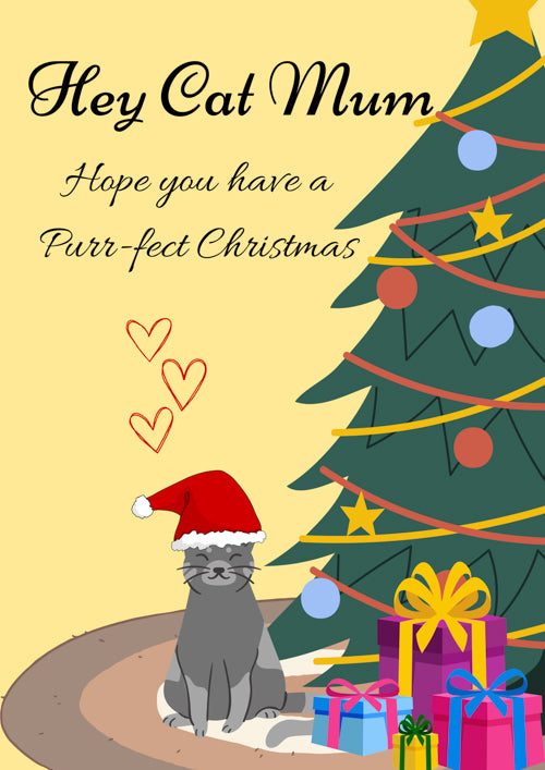 Pet Cat Mum Christmas Card Personalisation