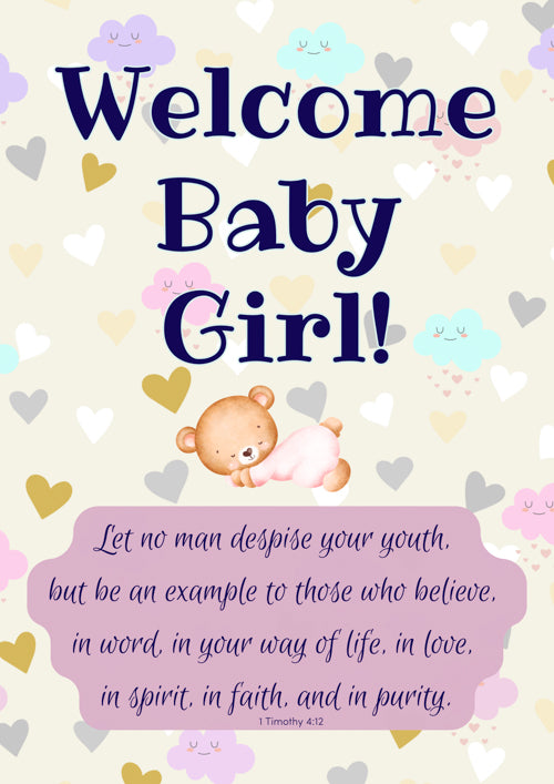 New Baby Girl Card Personalisation