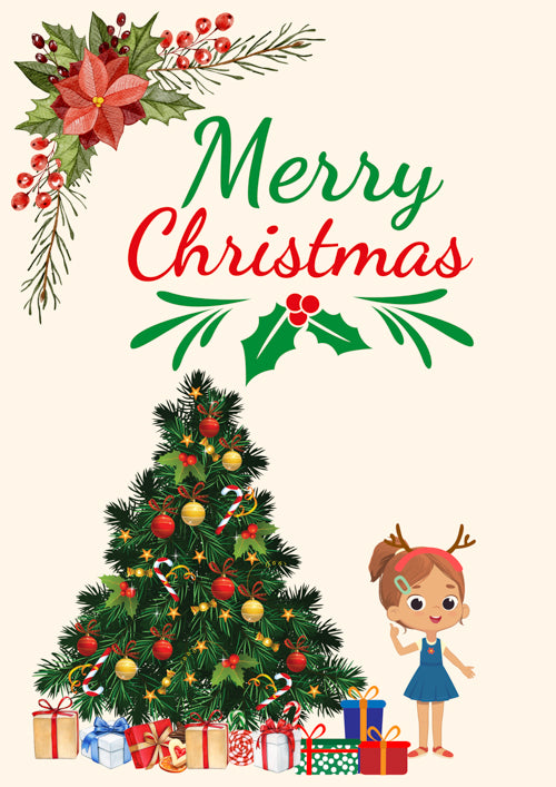 Kids Girl Christmas Card Personalisation