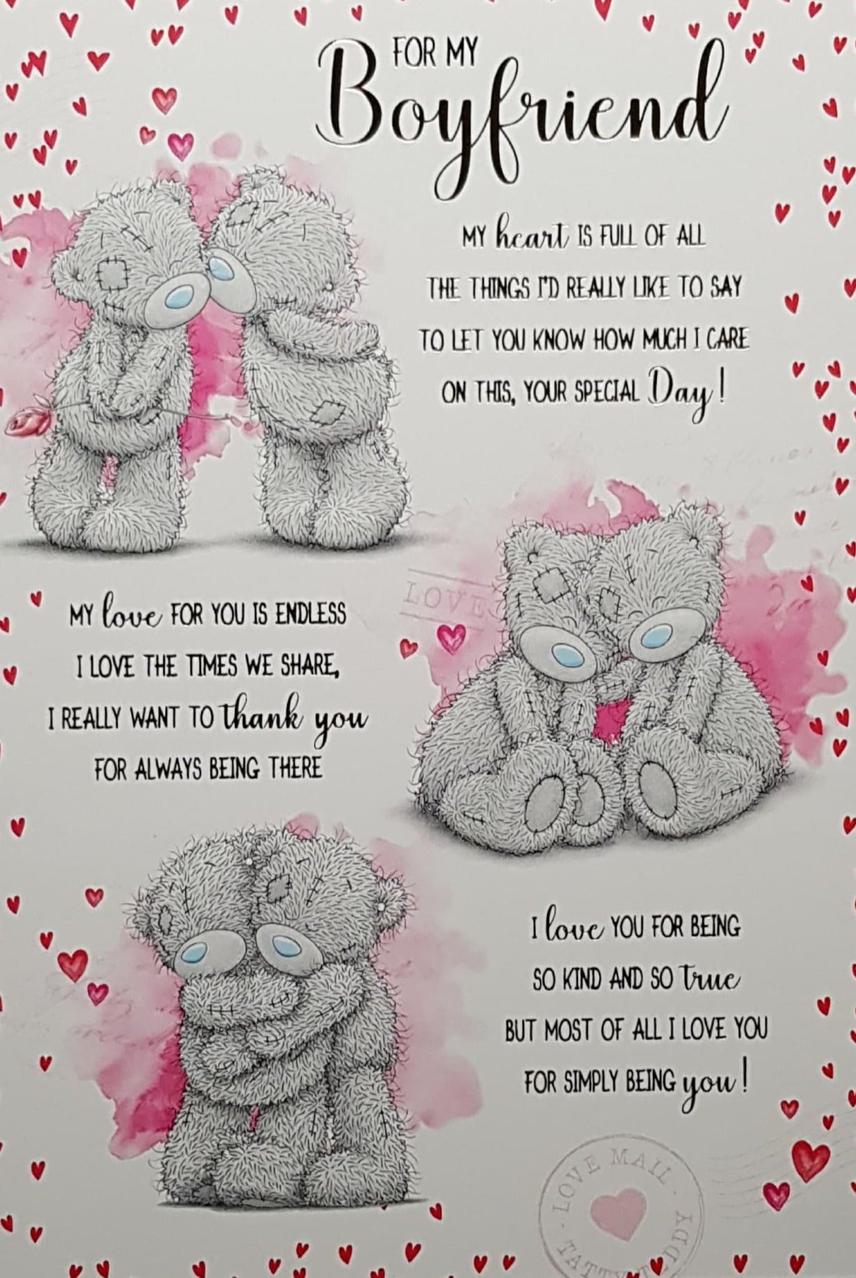 Birthday Card - Boyfriend / My Love For You Is Endless...& Love Hearts