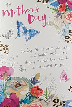 General Mothers Day Card - Floral Corners & A Pearl Heart