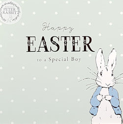 Easter Card - Special Boy / A Rabbit Wearing A Blue Jacket