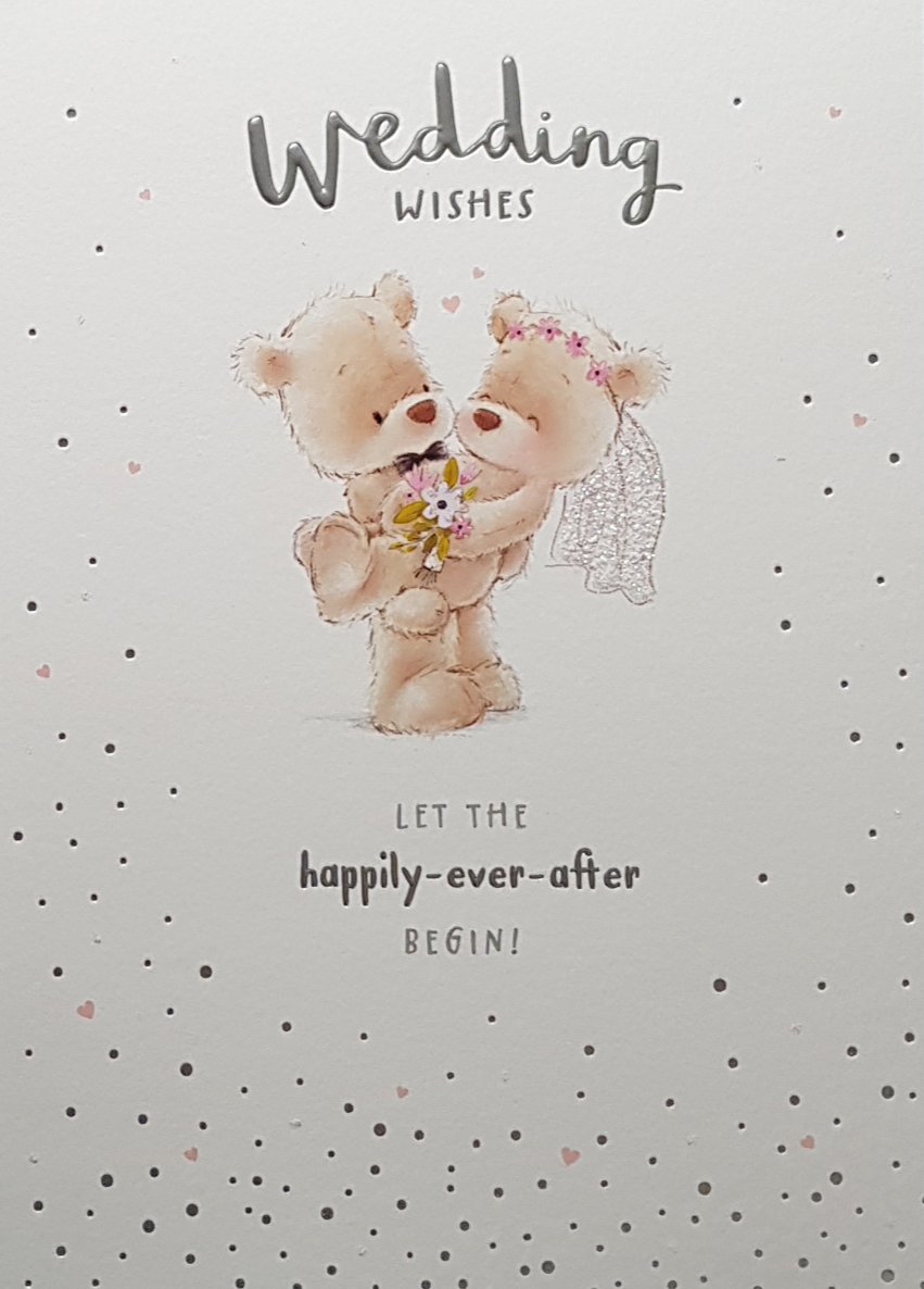 Wedding Card - A Groom Lifting A Bride Teddy Bear