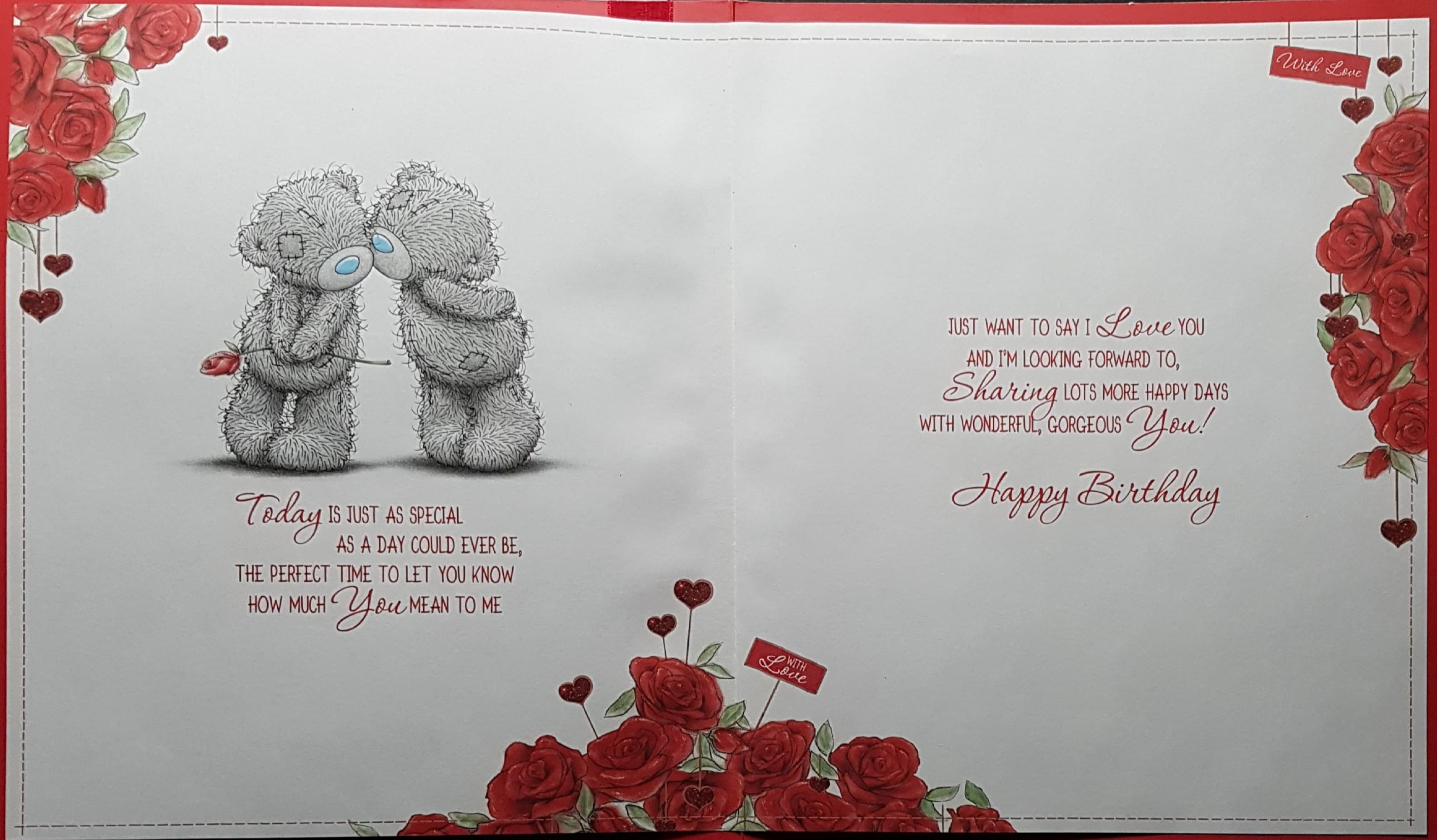 One I Love Birthday Card - A Big Shiny Love Heart On Red Front (A Card In A Box)