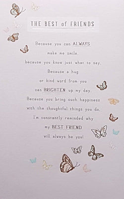 Friend Card - Pretty Butterflies On A Pink Front