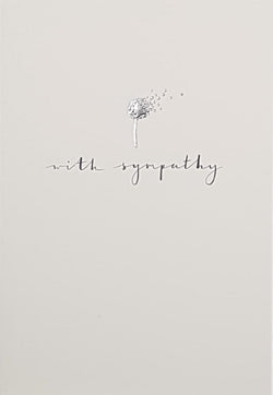 Sympathy Card - A Tiny Silver Dandelion Blown By A Wind