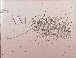 Mum Mothers Day Card - Gold Sparkly Font On Pink Background