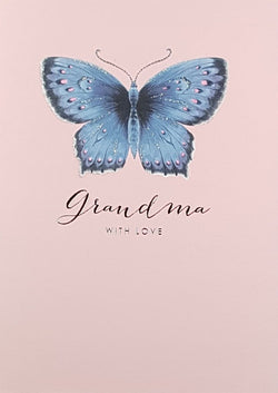 Grandma Mothers Day Card - Pretty Blue Butterfly