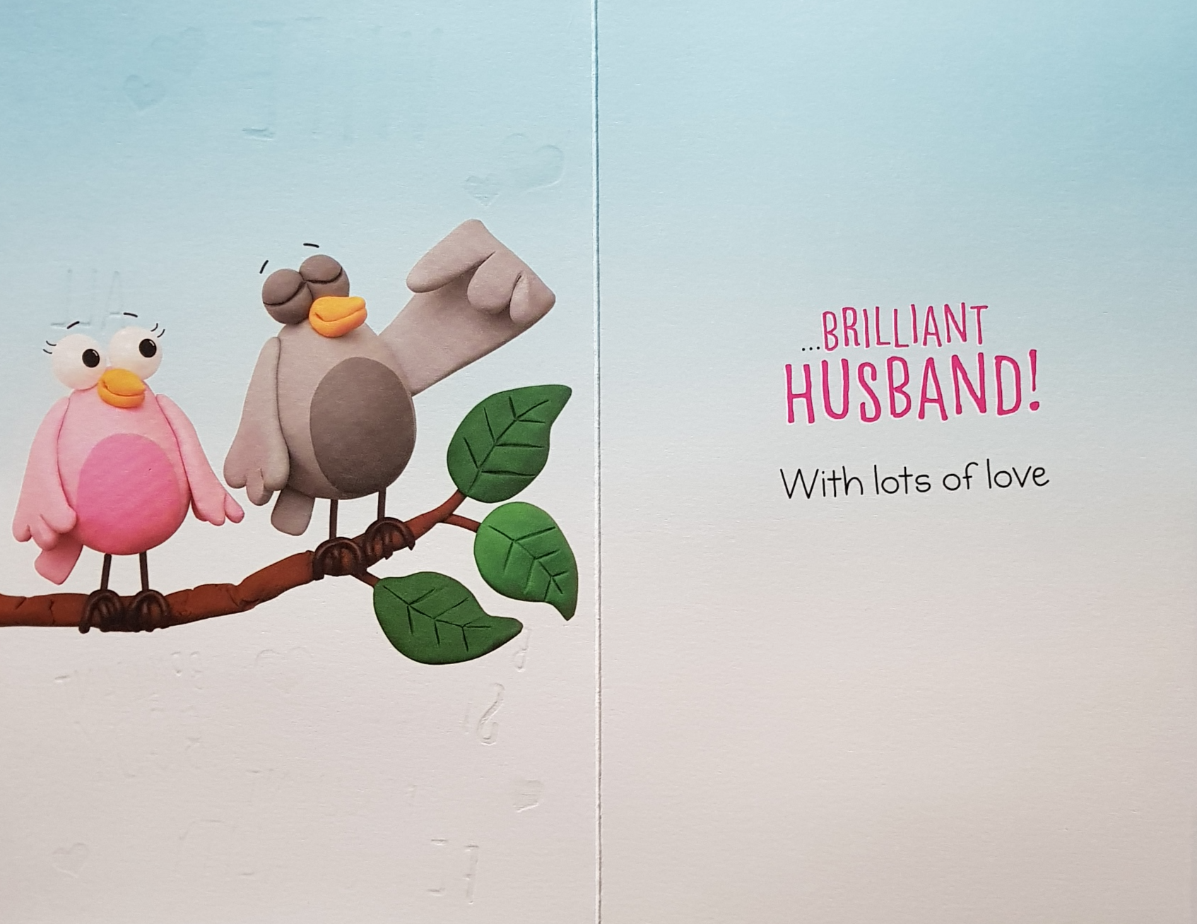 Anniversary Card - Wife / Two Cute Love Birds On A Branch