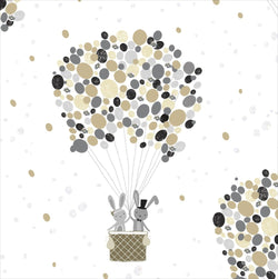 Gift Wrap - Flat Wrap / Wedding & Engagement Happy Couple In The Hot Air Balloon (Folded Twice)