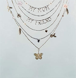 Mum Mothers Day Card - Necklace of Leaves And Butterfly
