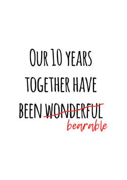 10th Anniversary Card Personalisation