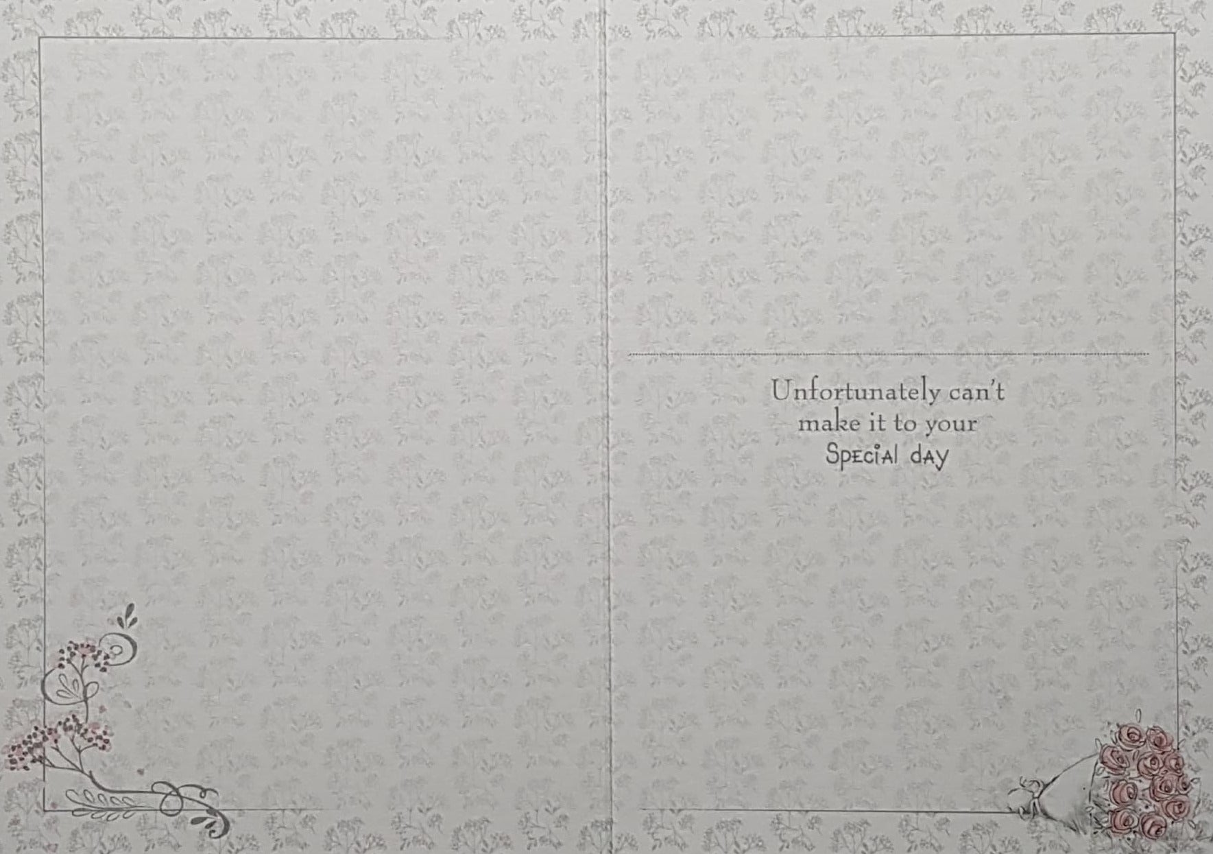 Wedding Invitation Response - Regret / Bride & Groom Teddies & A Shiny Font
