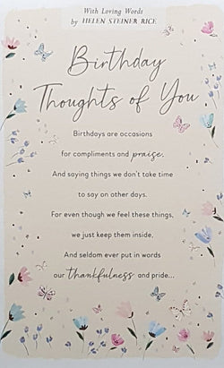Birthday Card - Someone Special / 'Birthday Thoughts Of You' & Pretty Flowers