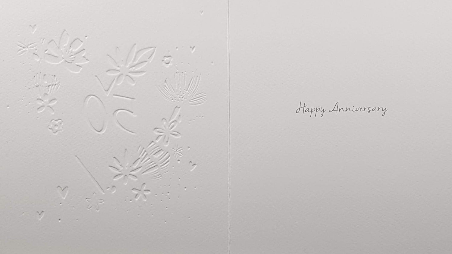 50th Anniversary Card - General / Gold Number 50 Inside Of The Floral Heart