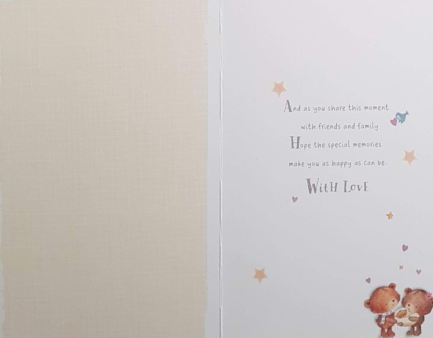 Christening Card - General / 'On Your Baby' & A Sleeping Baby In Grayscale