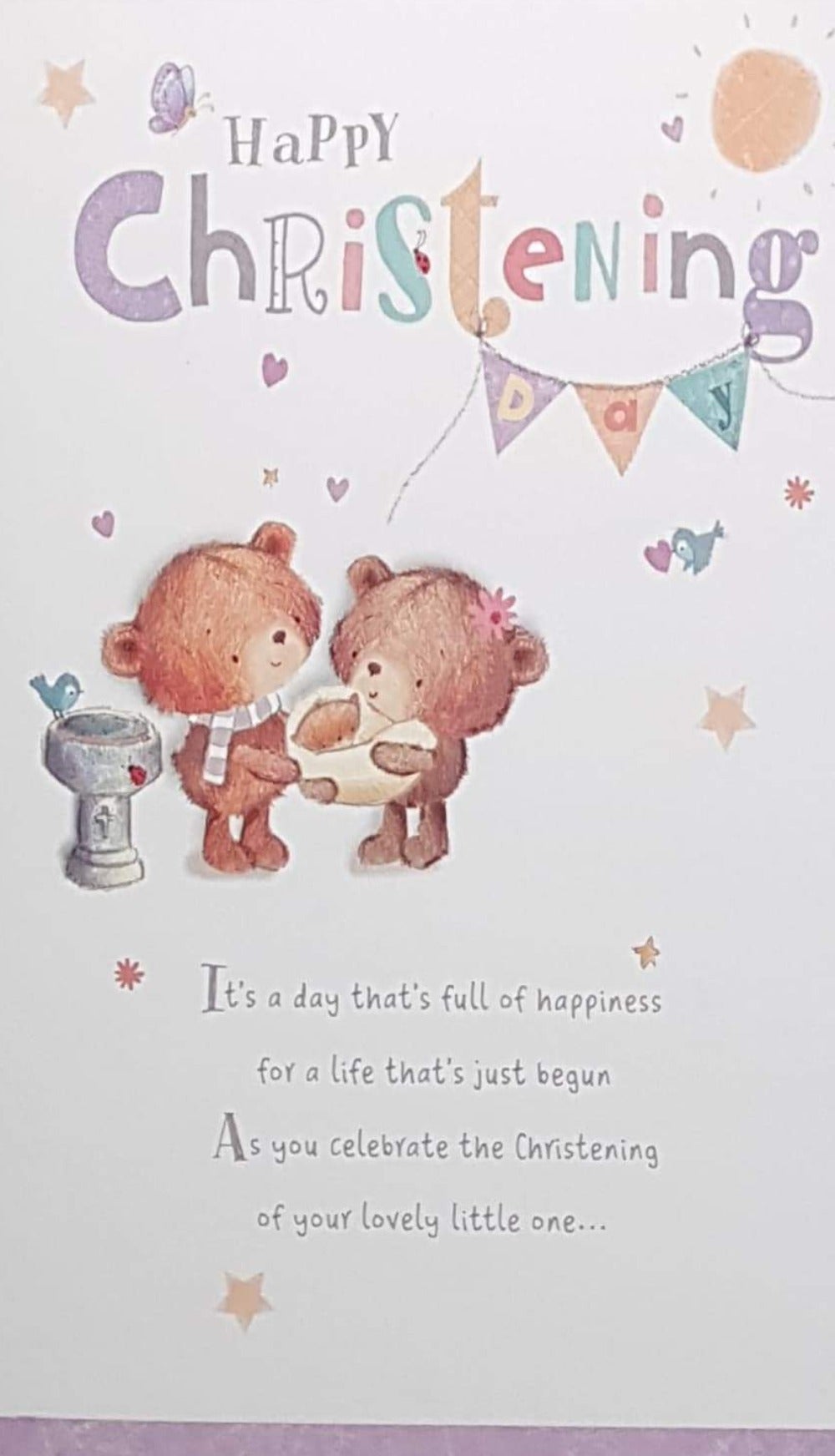 Christening Card - General / 'On Your Baby' & A Sleeping Baby In Grayscale