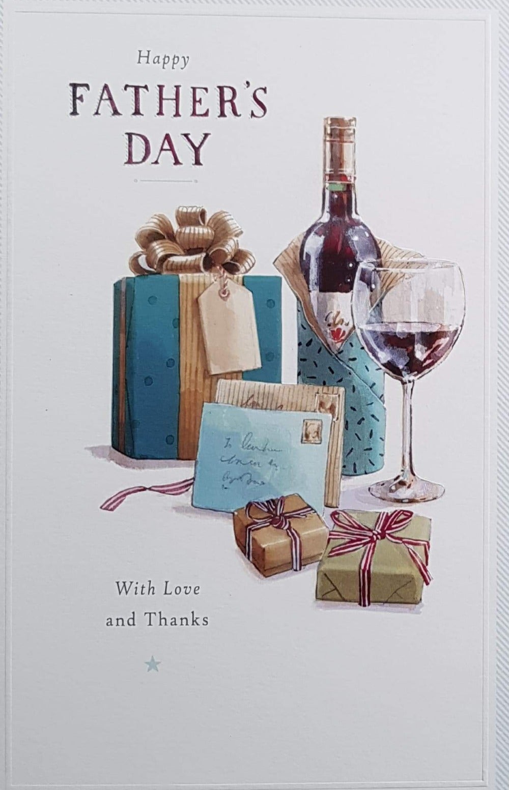 Fathers Day Card - General / Gifts, Letters & Wine