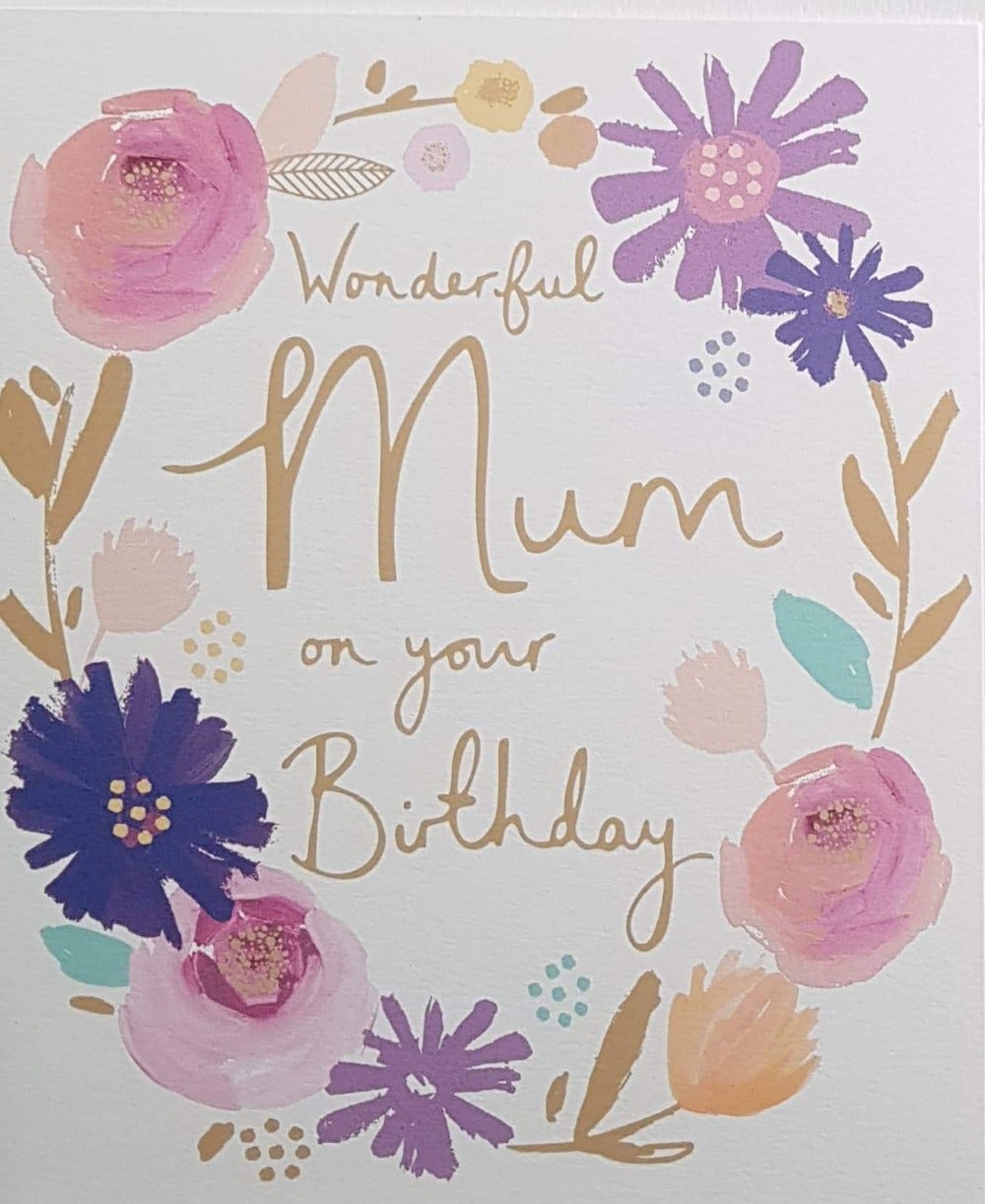 Birthday Card - Mum / Floral Circle