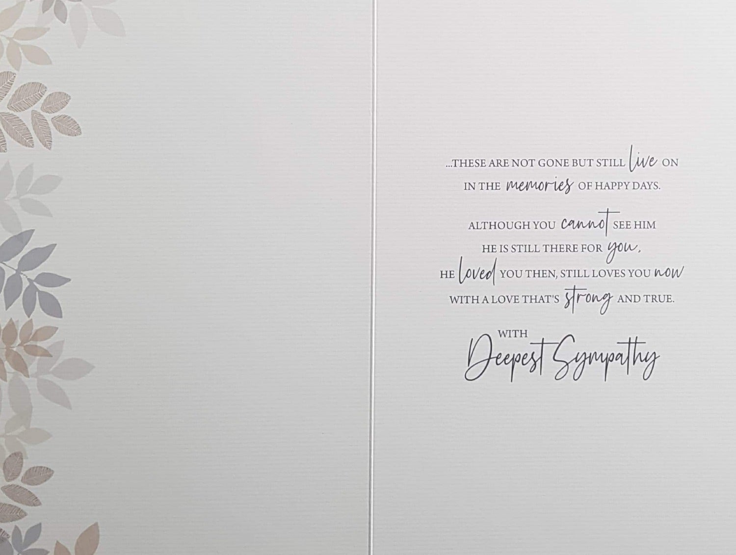 Sympathy Card - Husband / Purple And Silver Leaves