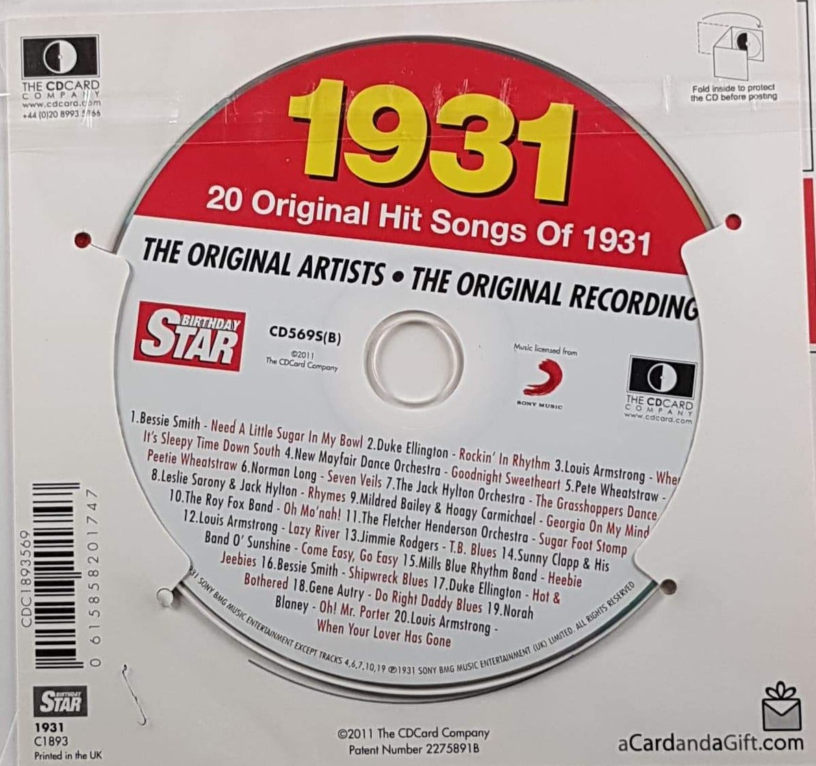 Born in year 1931 - Star (Includes CD)