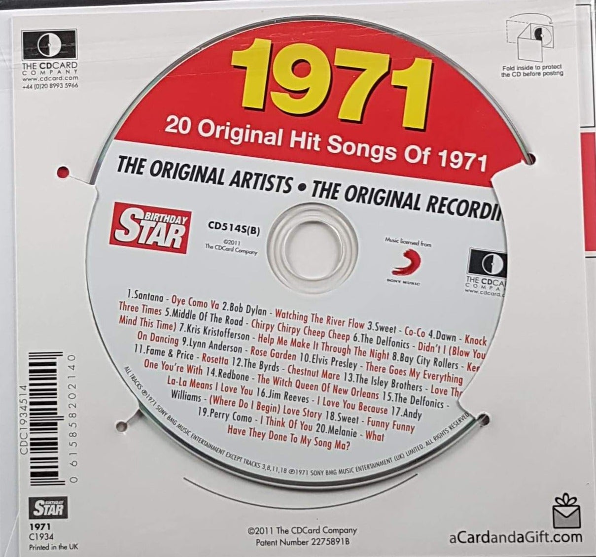 Born in year 1971 - Star (Includes CD)