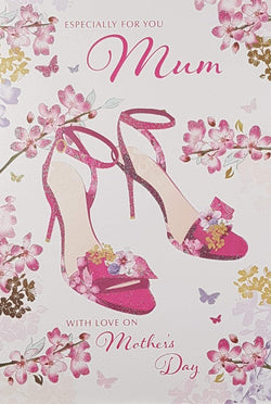Mum Mothers Day Card - Pink High Heels