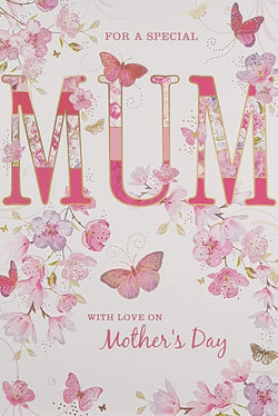 Mum Mothers Day Card - Pink Flower Branches