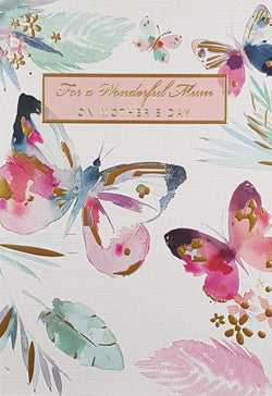 Mum Mothers Day Card - Painted Butterflies