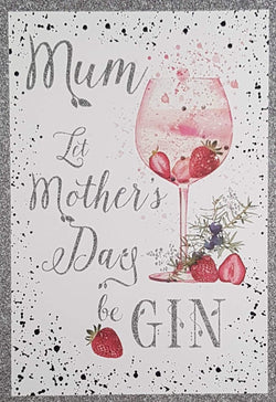 Mum Mothers Day Card - Strawberries On Wine Glass