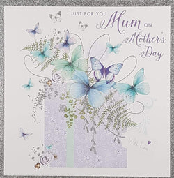 Mum Just For You Mothers Day Card - Gift Pack Covered With Butterflies
