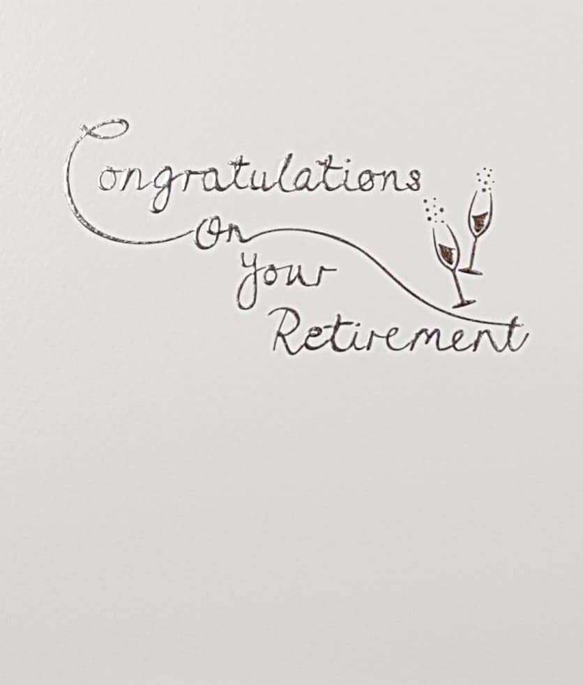 Retirement Card - Two Glasses Of Sparkling Champagne