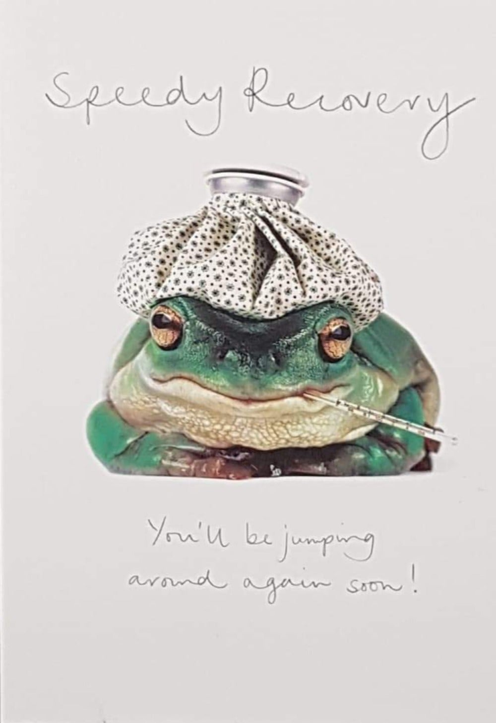 Get Well Card - A Friendly Frog & 'You'll Be Jumping'