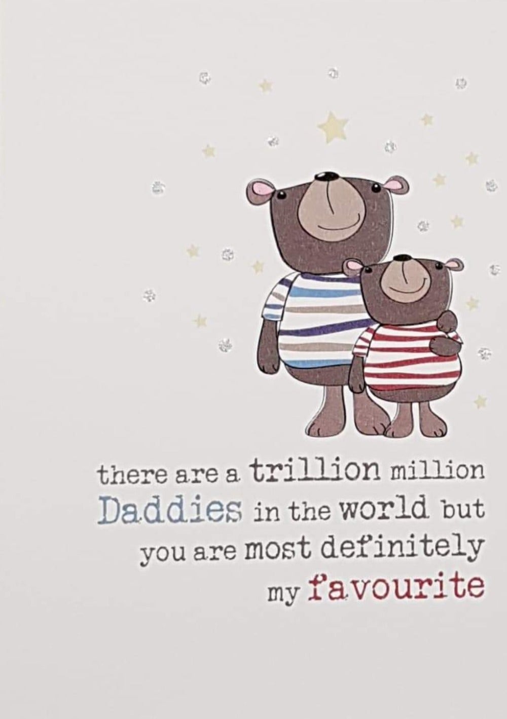 Daddie Card - Dad Bear With His Kid Bear