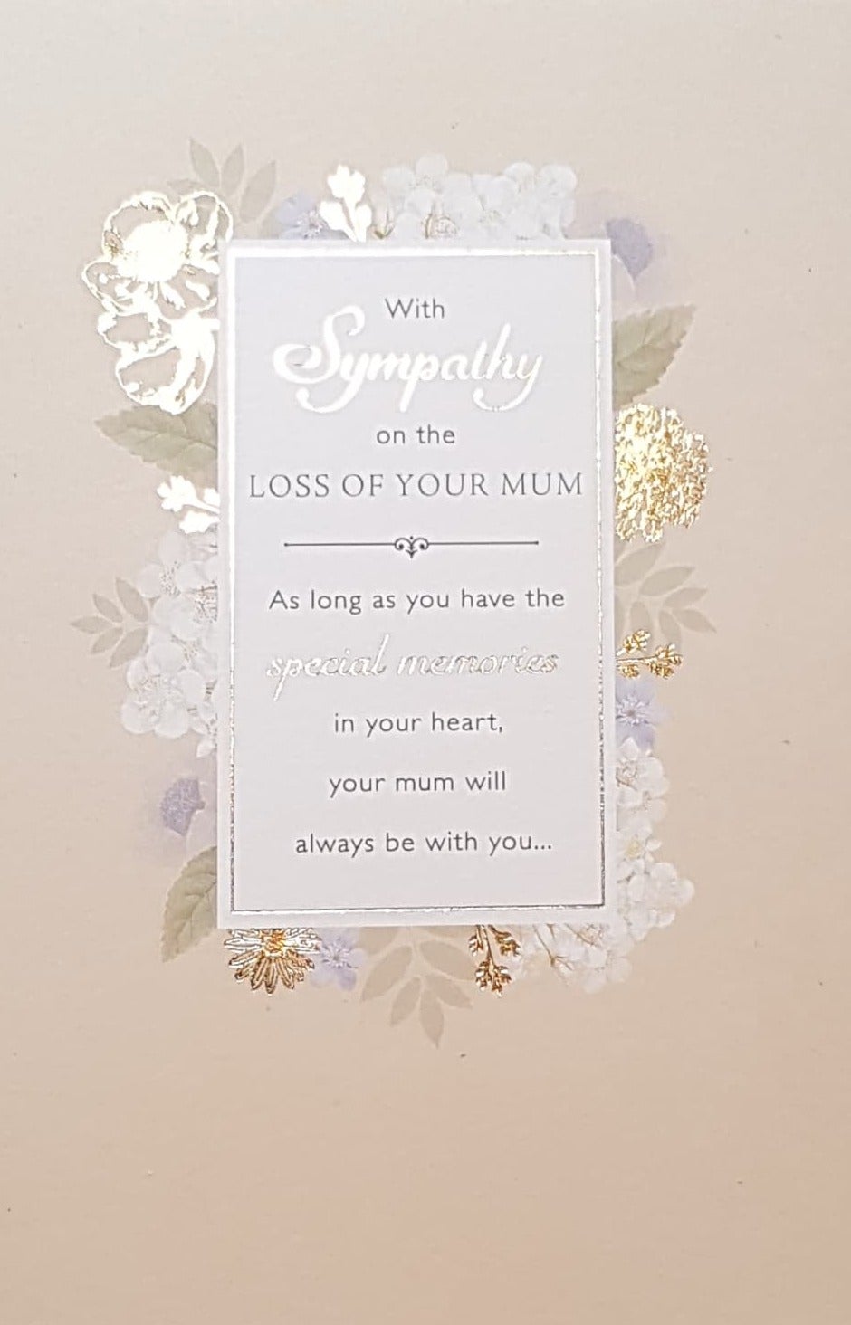 Sympathy Card - Mum / A Heartfelt Verse In A White Frame