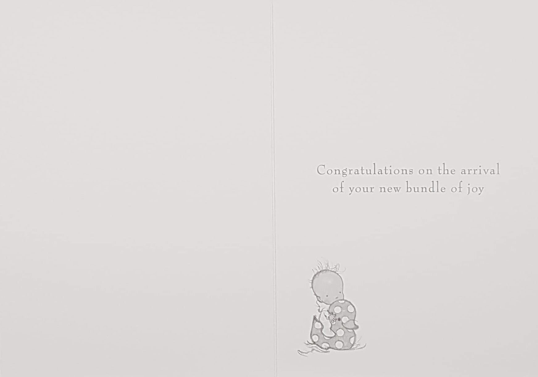 New Baby Card - Boy / Little Boy Sleeping On The Cloud