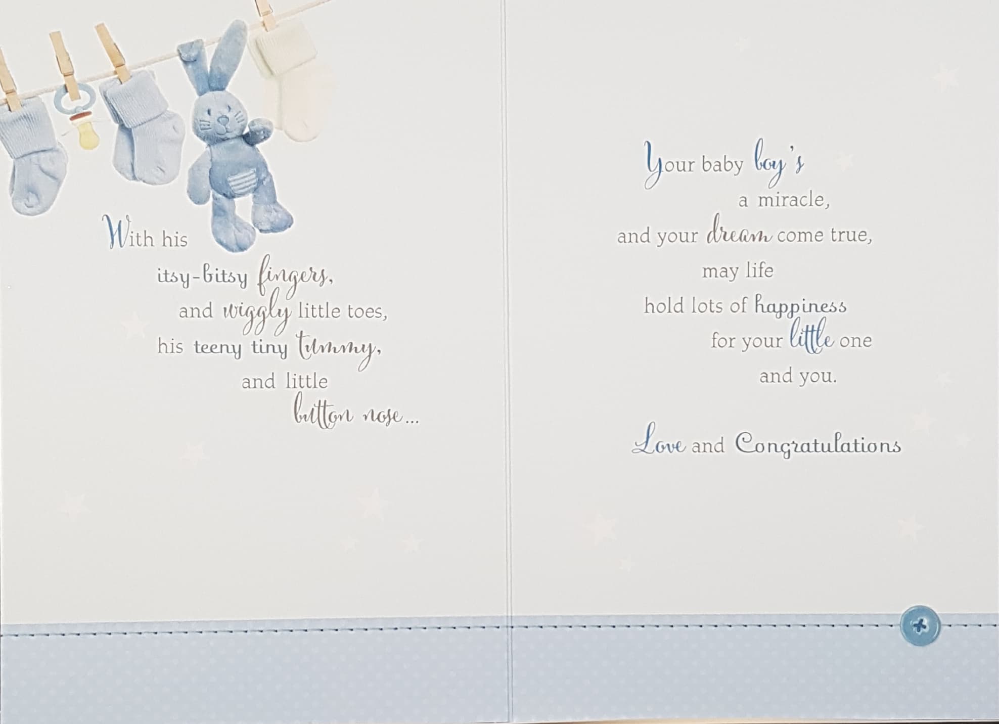 New Baby Card - Boy / 'All Wrapped Up In Blue'
