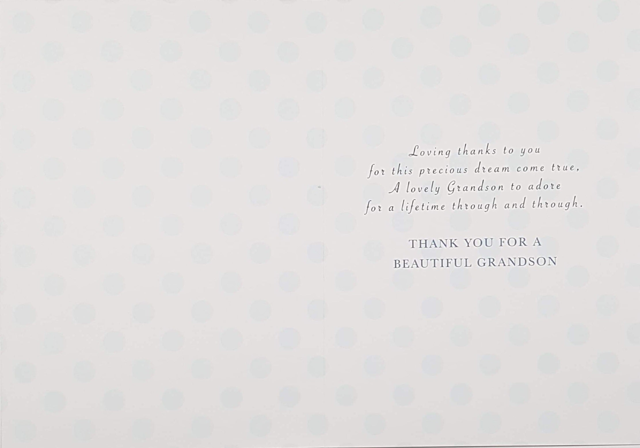 New Baby Card - Boy (Grandson) / Big Blue 'B' Decorated By Flowers