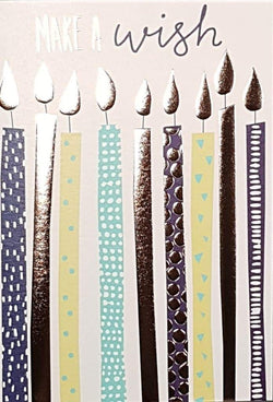 Birthday Card - General / Nine Lighting Birthday Candles With A Fancy Decorations