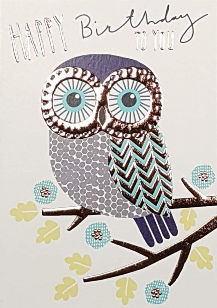 Birthday Card - General / A Cute Owl With Big Eyes
