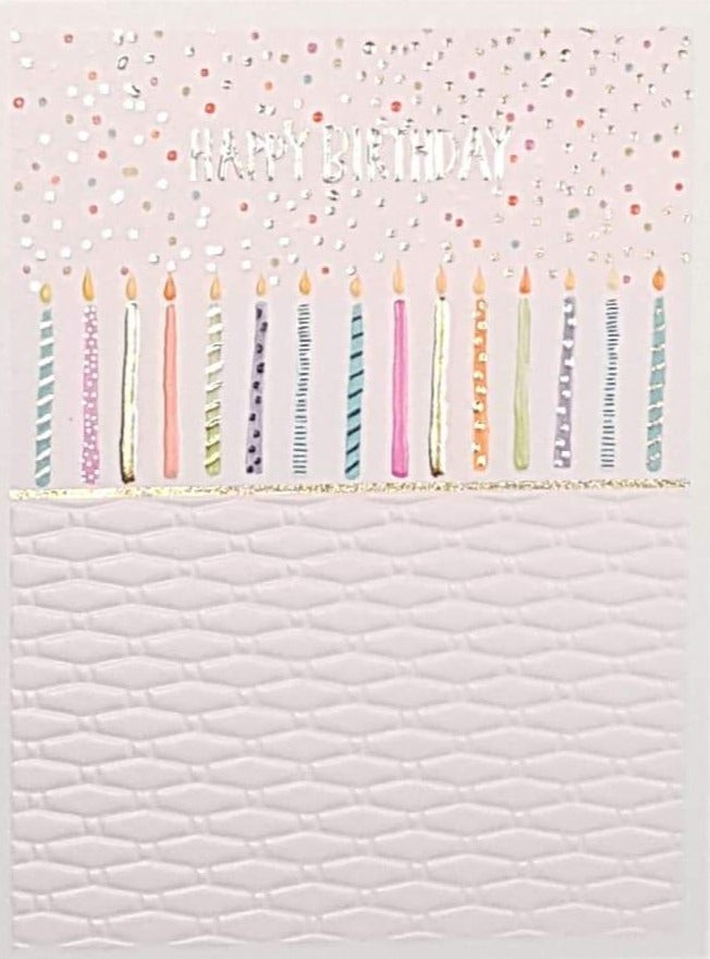 Birthday Card - General / Fiftheen Lighting Birthday Candles & Colourfull Dots