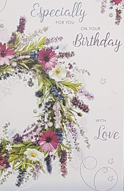 Birthday Card - Especially For You / A Floral Wreath