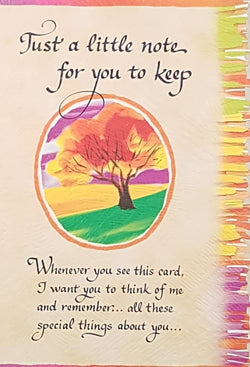 Blue Mountain Arts Card - Just A Little Note For You To Keep